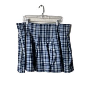 LoveSick blue plaid pleated mini skirt size 1 or 14  preppy style Y2K